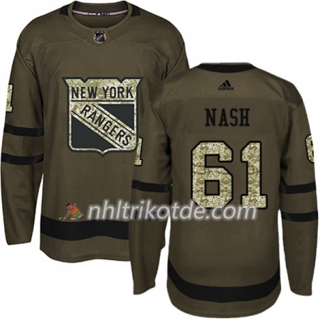 New York Rangers Trikot Rick Nash 61 Adidas 2017-2018 Camo Grün Authentic - Herren